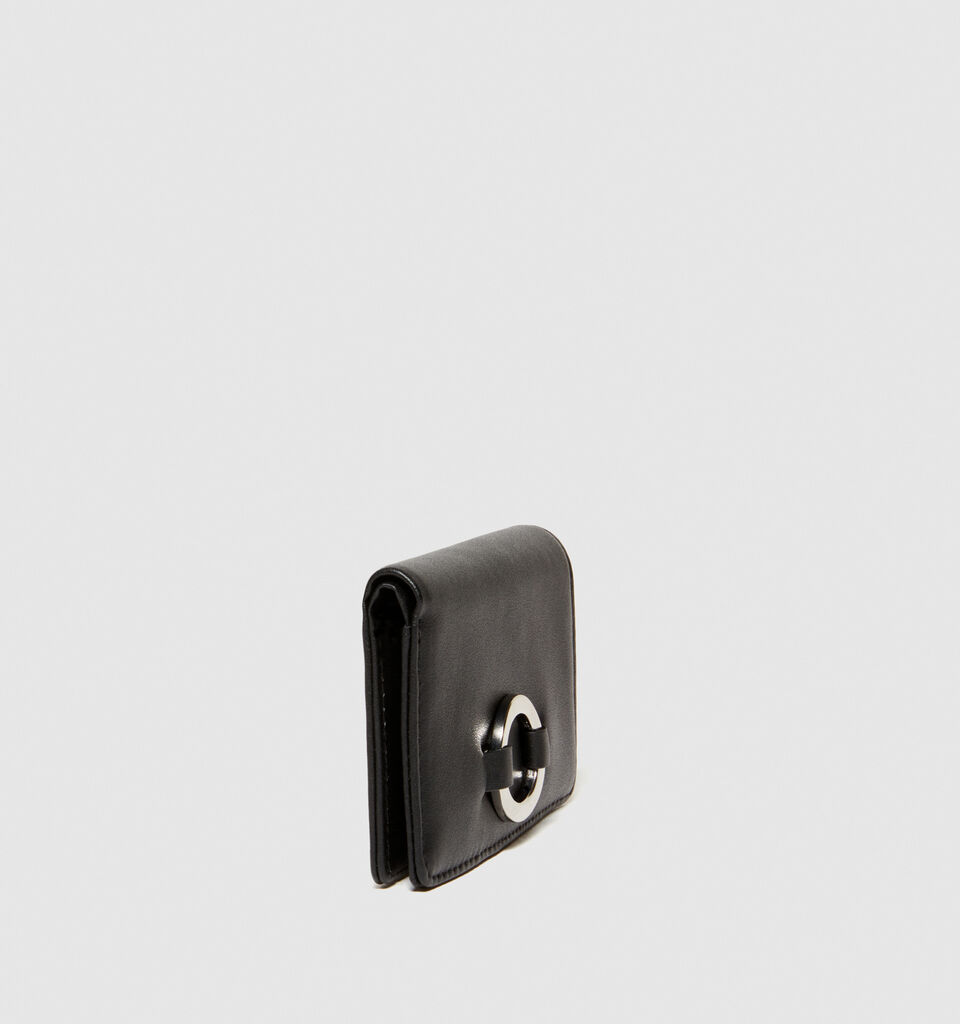 Leather card holder - null - Black | Sisley image number 4
